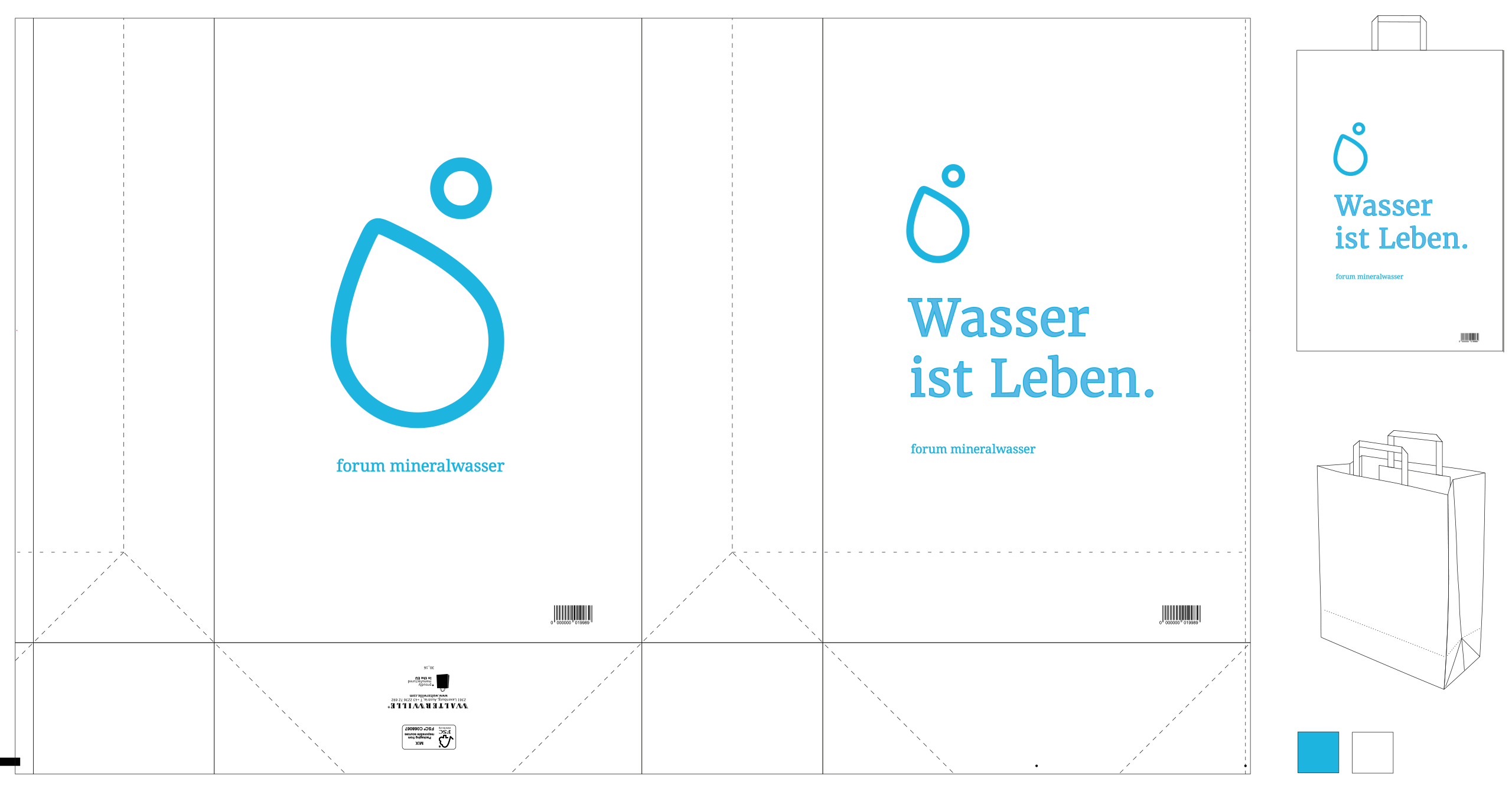 Illustration für Logo und Tragetasche Forum Mineralwasser
